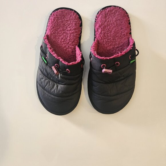 Sanuk Sidewalk Surfer Slip On Shoes Women's Size 7 MULE STYLE BLACK USED LIGHTLY - Picture 1 of 4